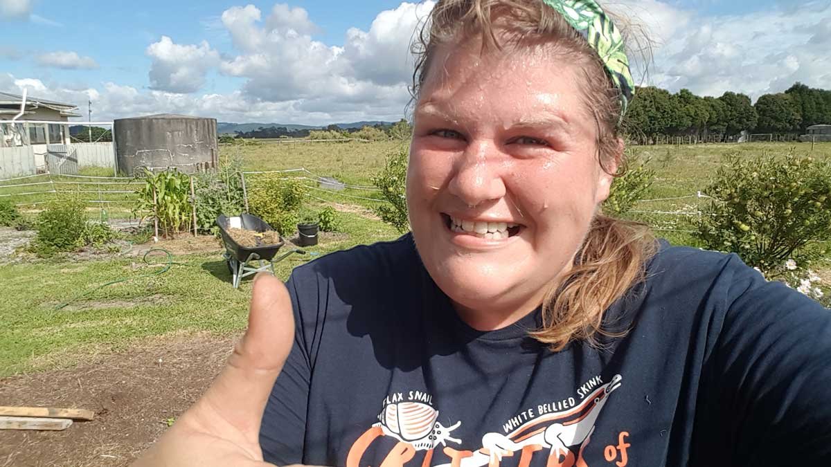 Kat in her old garden