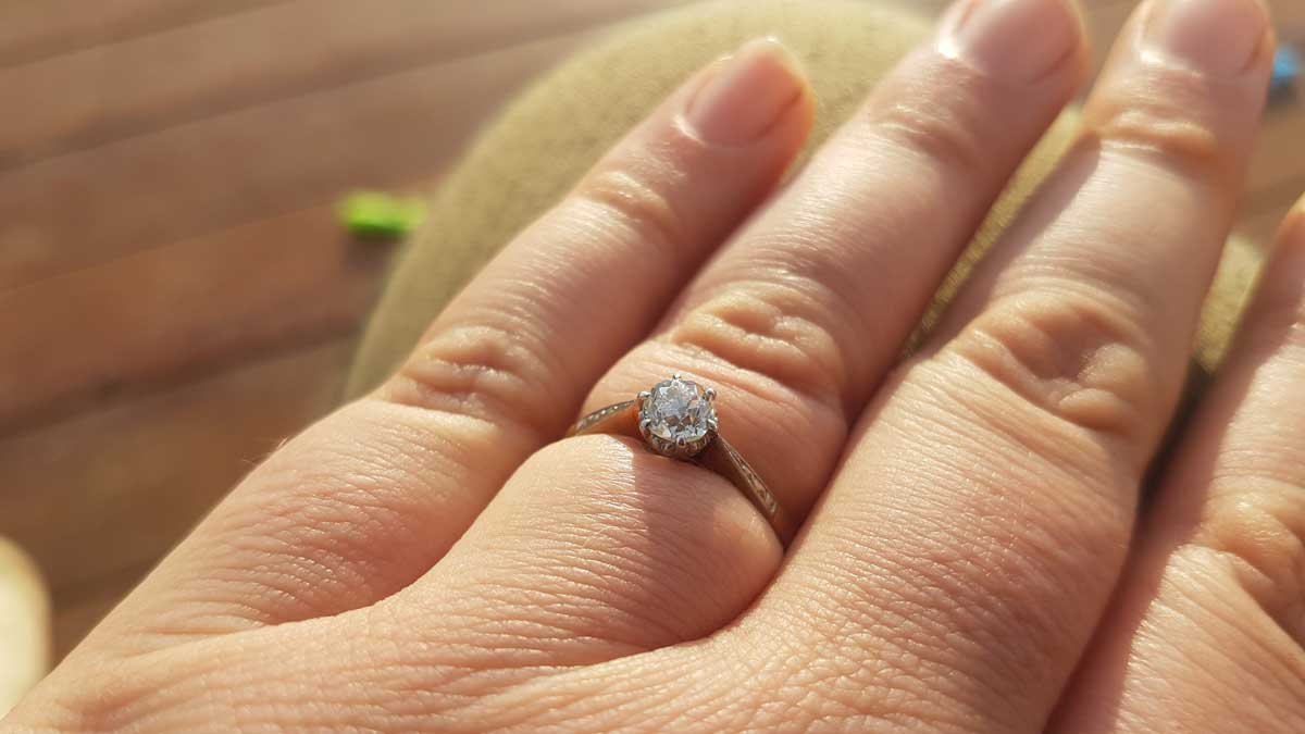 my engagement ring, that once belonged to my great-grandmother