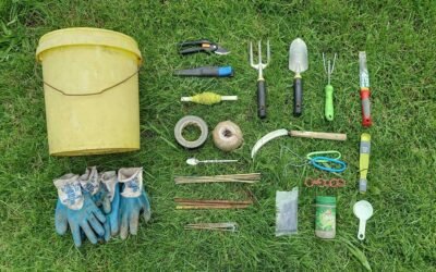 Inside the gardening bucket