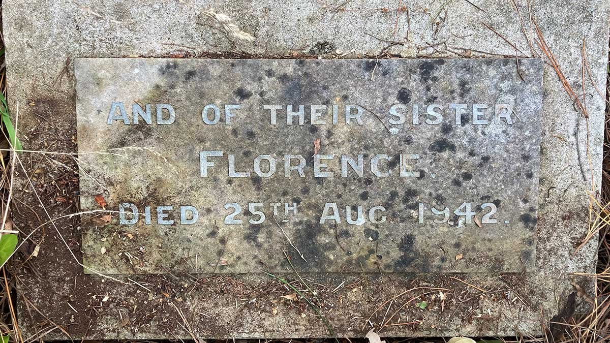 Headstone, Florence Smith (died 1942), Karori Cemetery, Wellington