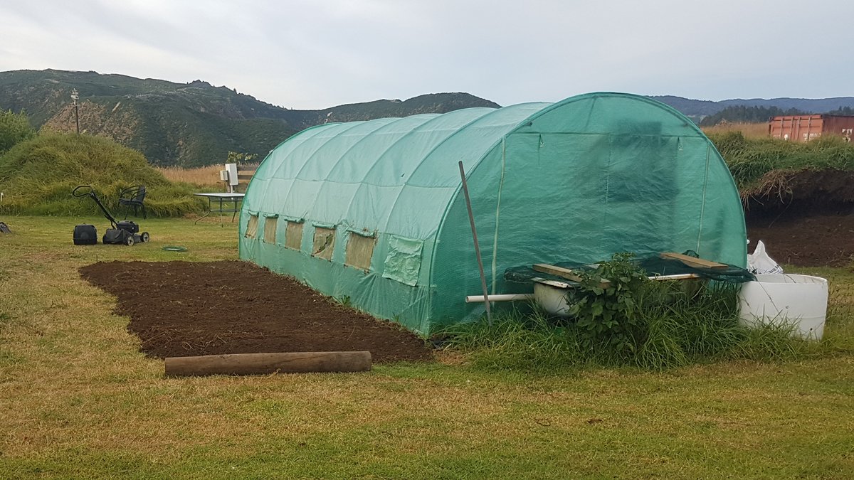 It took quite a lot of soil to level up this area beside the shadehouse for our plants