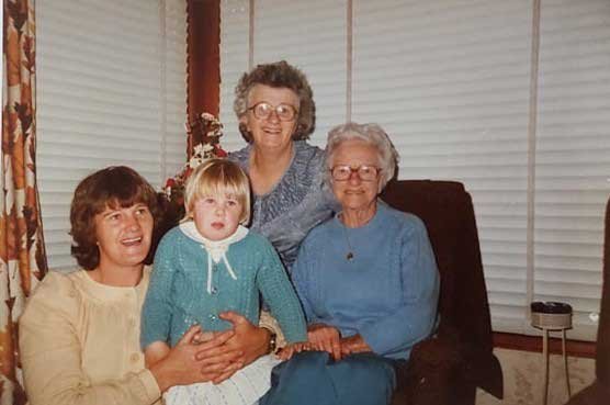 Four generations of women. My mother, me, gran, and Nana Retter