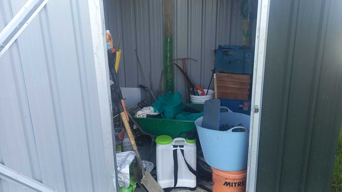 The pile of stuff that blocks access to my garden shed.