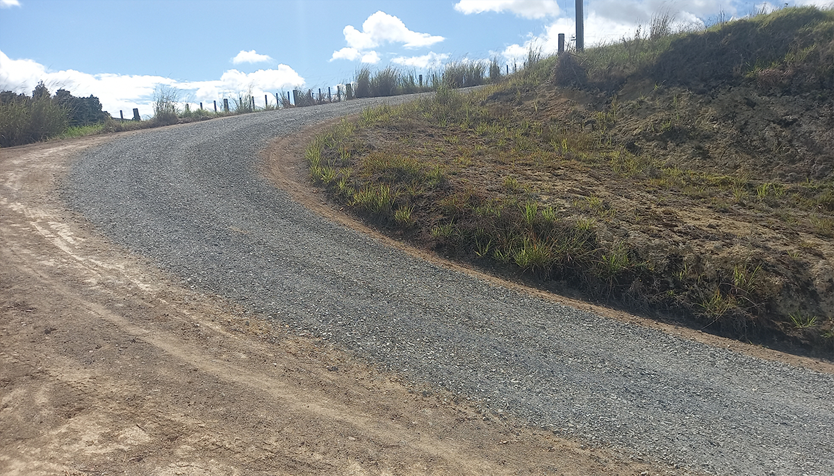 Looking up around the corner after work was completed.