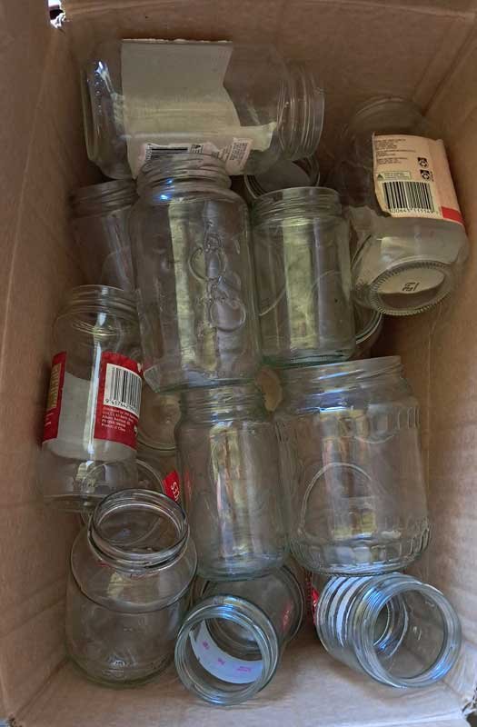 The first box of jars (there is two layers in this one)