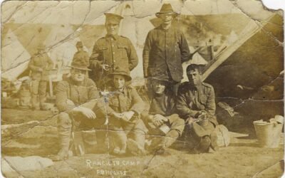 An old WW1 photo featuring 6 men and captioned 'Rangiotu Camp F.B. Hughes'. An old WW1 photo featuring 6 men and captioned 'Rangiotu Camp F.B. Hughes'.