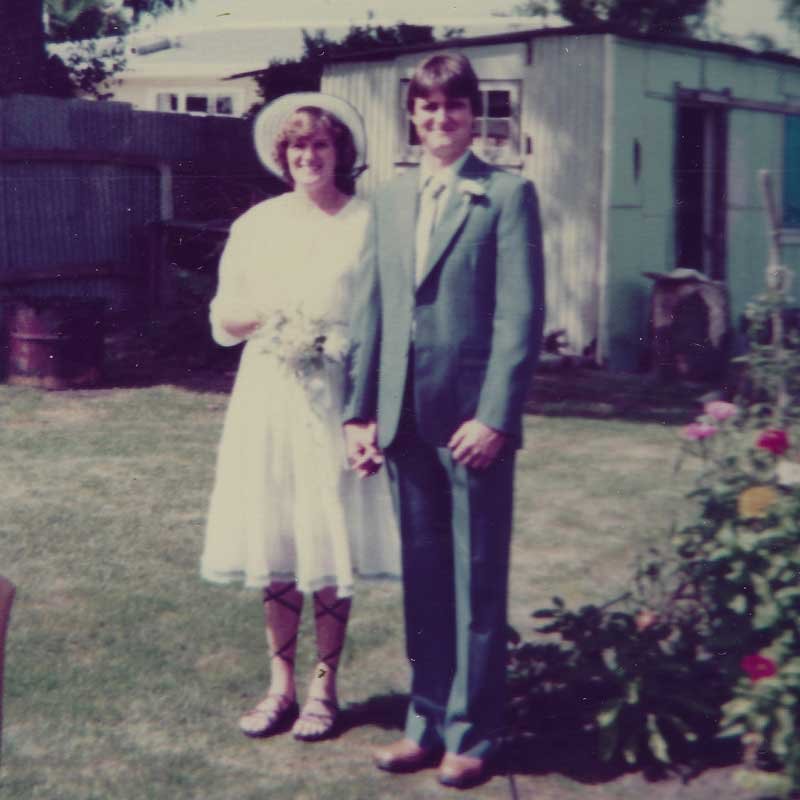 Marilyn Fulton and Chris Jenkins on their wedding day in March 1982.