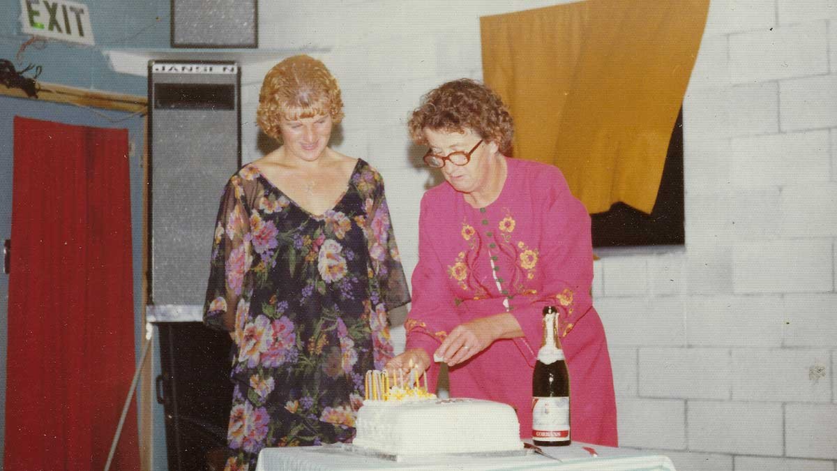 Marilyn Fulton with her mother Shirley at Marilyn's 21st birthday.