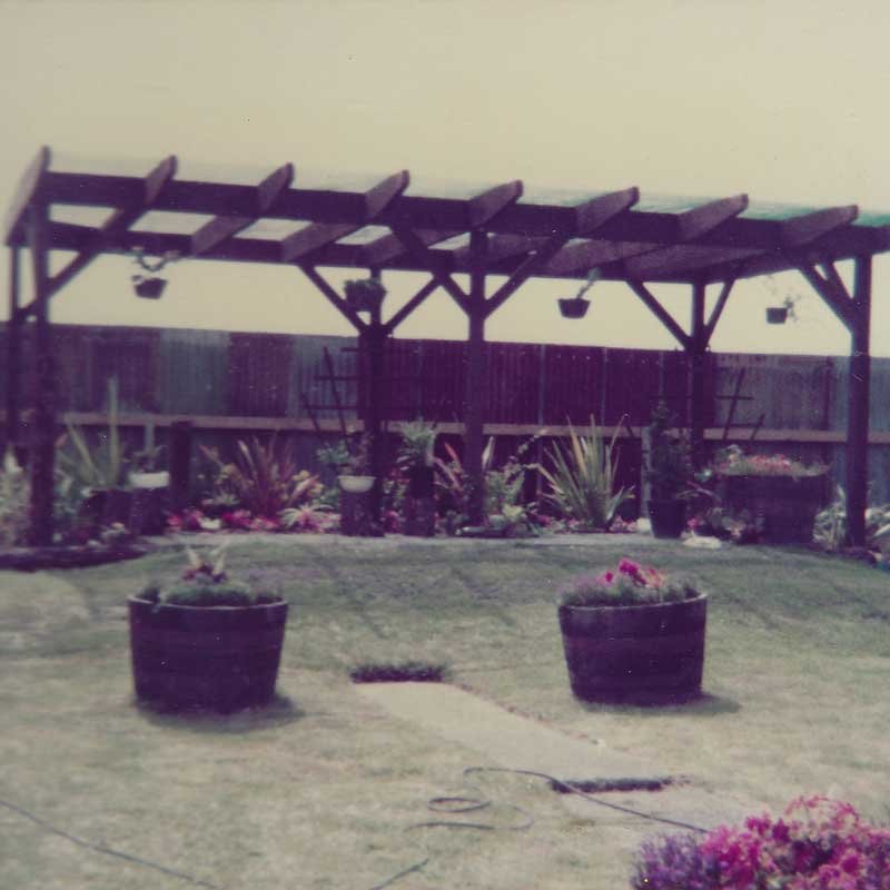 The back yard at Moeller Street was renovated for the wedding.
