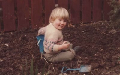 Kat Jenkins in the garden, circa 1985.
