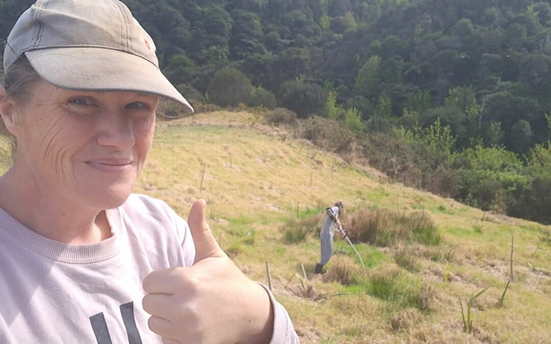 Kat and Richard working at The Sinking Gully.